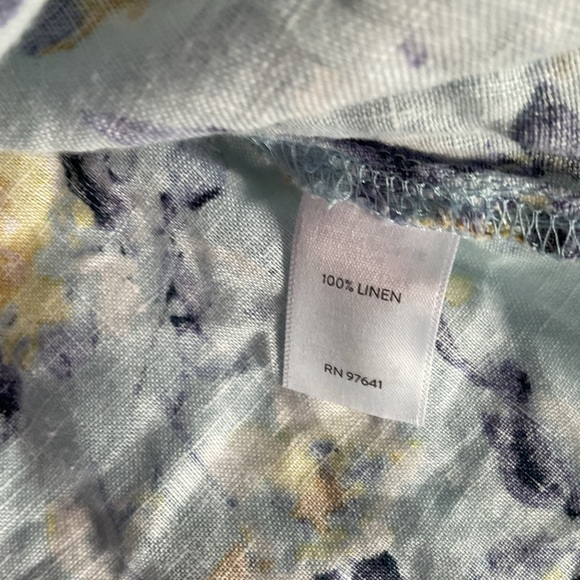 J.JILL LINEN LOVE FLORAL BLOUSE TOP TUNIC LENGTH SZ LARGE EUC - Picture 4 of 4